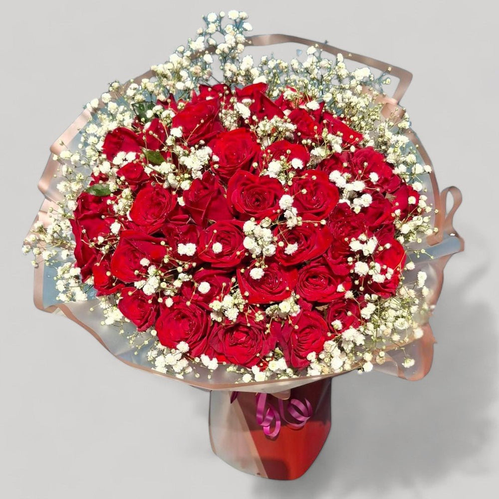 Elegant 40 Roses Bouquet - Flowers to Nepal - FTN