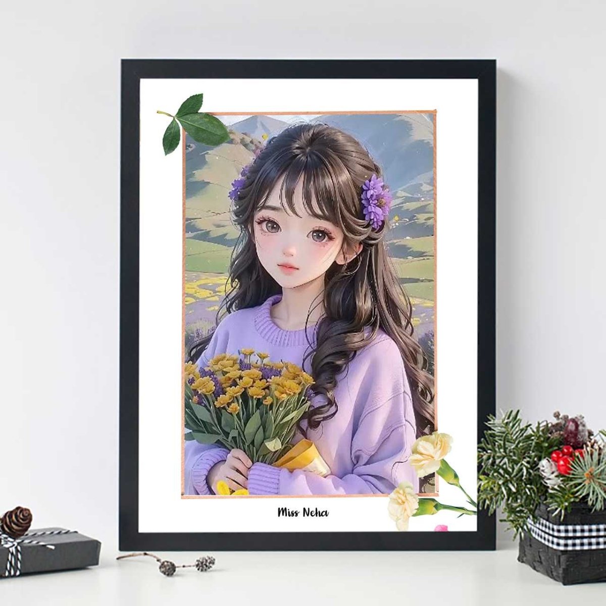 Elegant A4 Personalized Frame - Flowers to Nepal - FTN