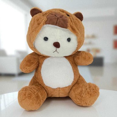 Elegant Brown Plush Teddy with Cap 17 In. - Flowers to Nepal - FTN