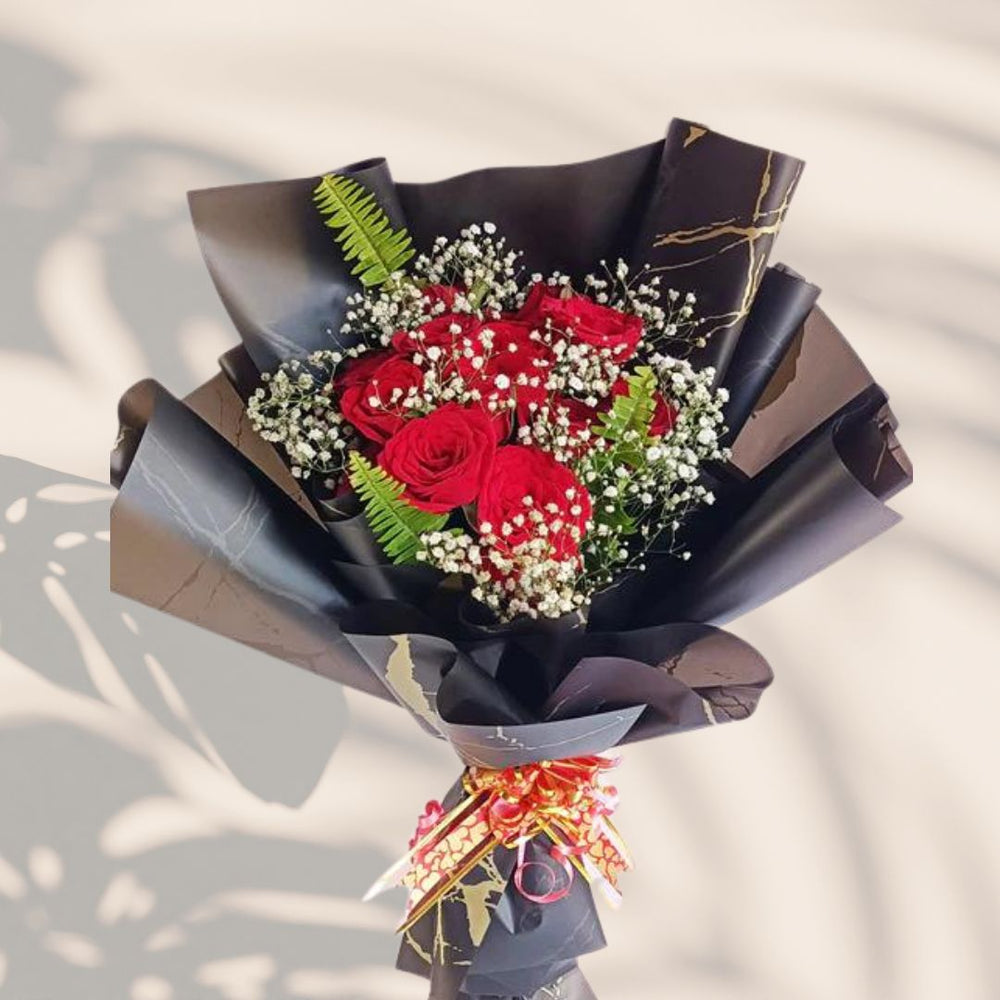 Elegant Dozen Rose Bouquet - Flowers to Nepal - FTN