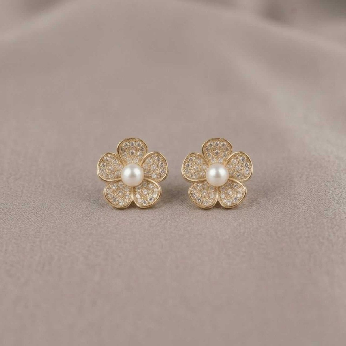 Elegant Flower Pearl Earrings - Flowers to Nepal - FTN