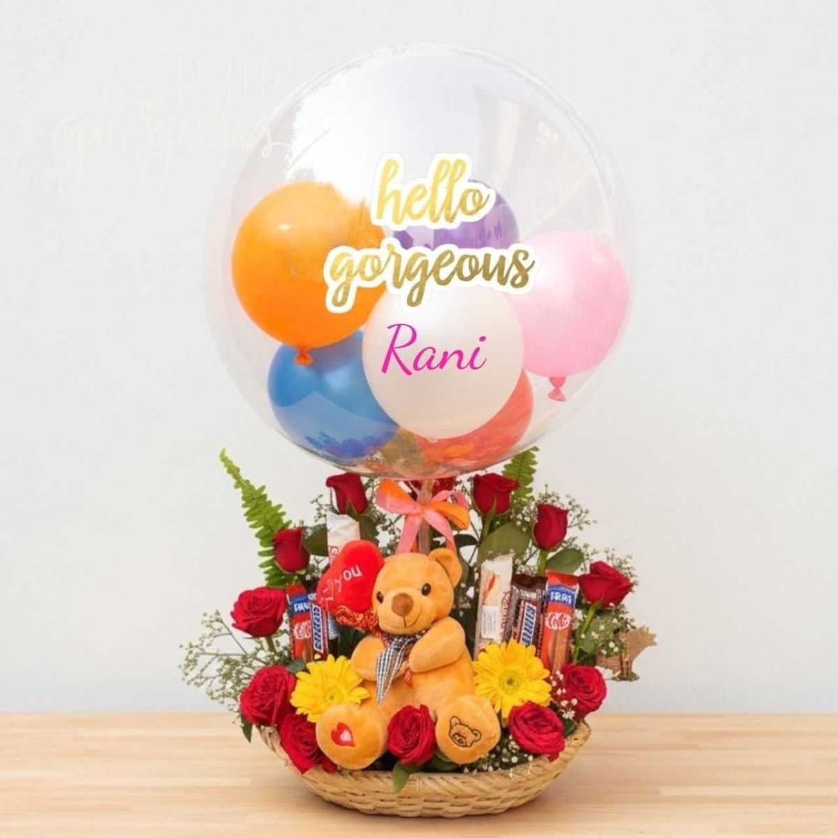 Elegant Love Celebration Bamboo Basket - Flowers to Nepal - FTN