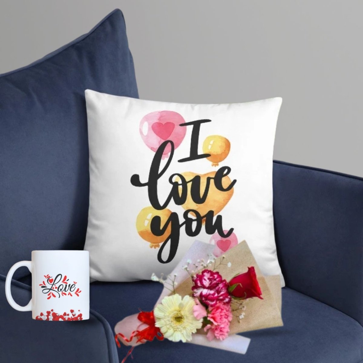 Elegant Love Gift Combo with Mug and Flowers - Flowers to Nepal - FTN