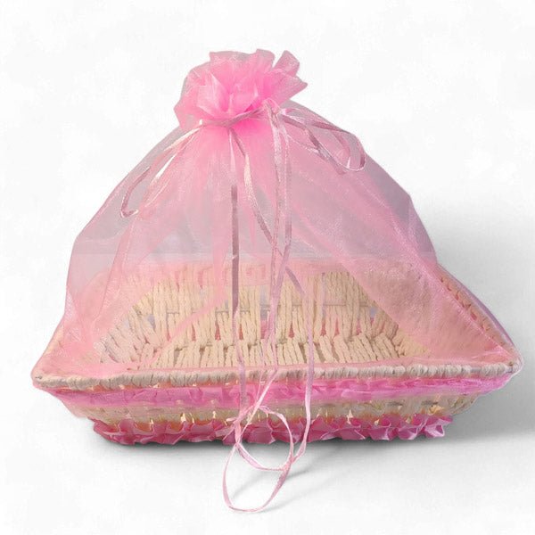 Elegant Pink Net Metal Basket - Flowers to Nepal - FTN