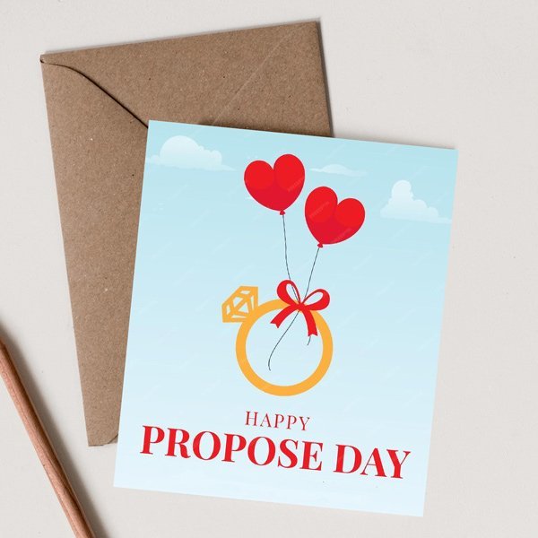 Elegant Proposal Day Greeting Card - Flowers to Nepal - FTN