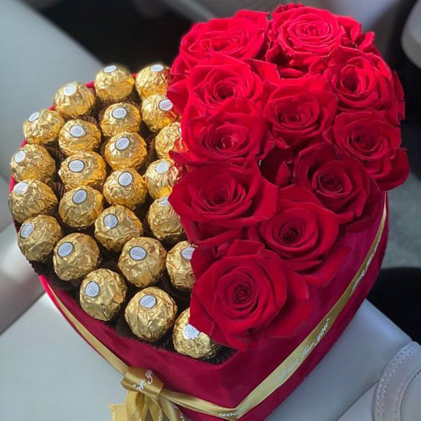 Elegant Roses & Rocher Gift - Flowers to Nepal - FTN