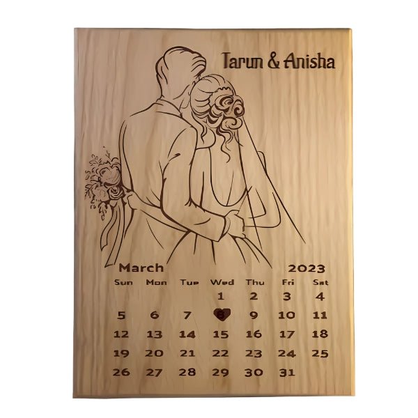 Engraved Plaque with Couple (image, name & date) - Flowers to Nepal - FTN