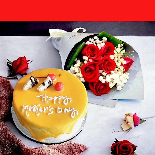 Exquisite Cake and Flower Hamper - Flowers to Nepal - FTN