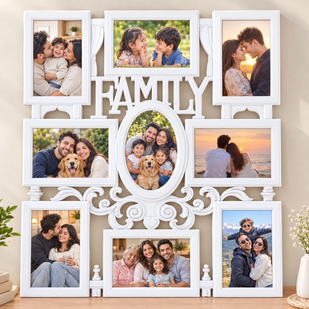 Family Collage 9-in-1 Photo Frame Decor - Flowers to Nepal - FTN
