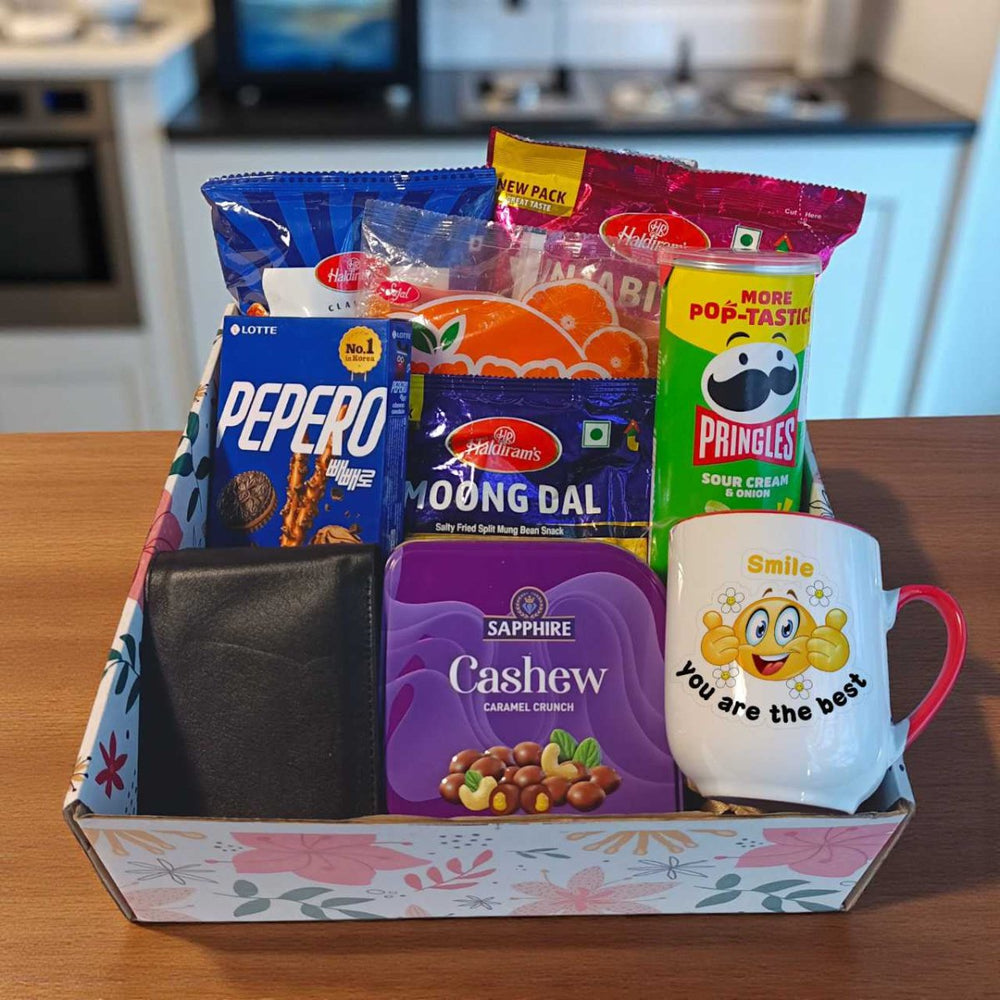Festival Snacks Box with Wallet & Mug - Flowers to Nepal - FTN