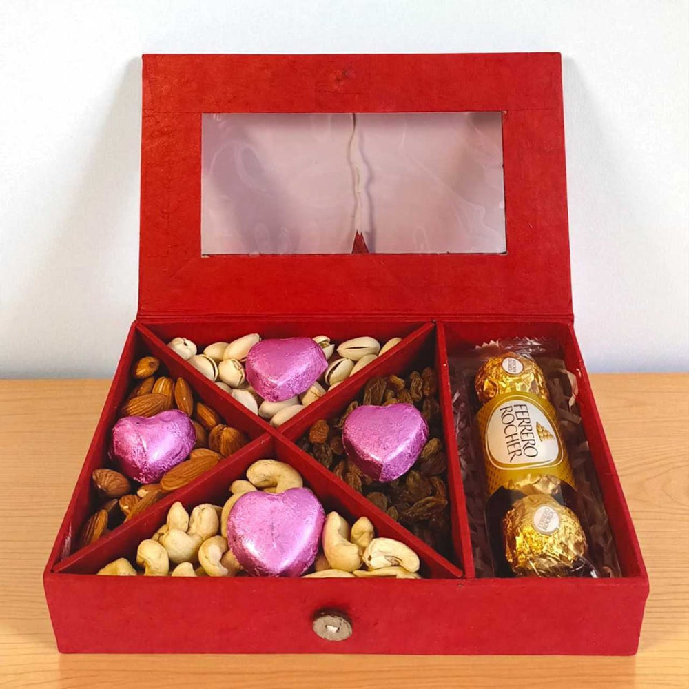 Festive Delight Gift Box With Dry Nuts - Flowers to Nepal - FTN