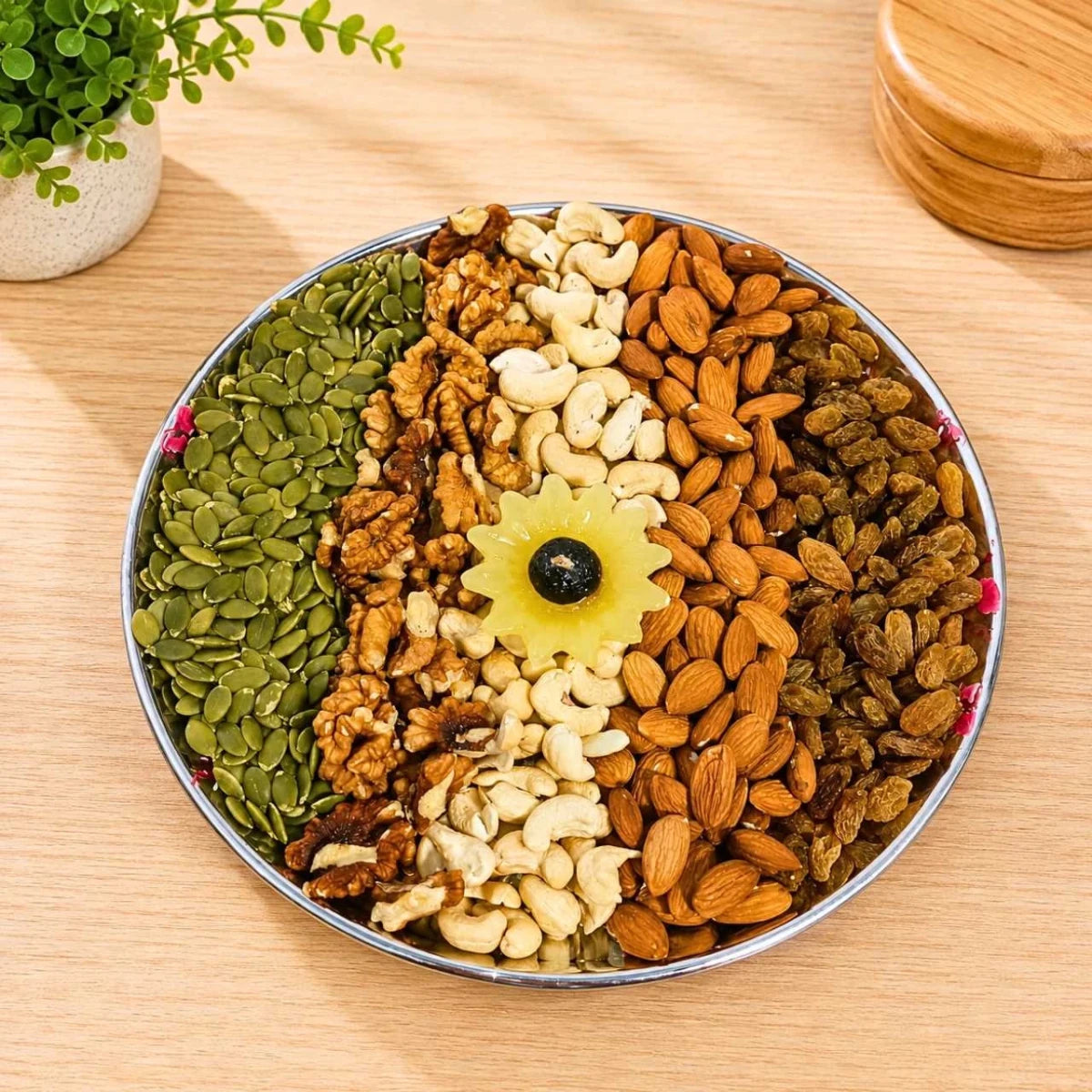 Festive Dry Fruits & Candle Gift Hamper - Flowers to Nepal - FTN