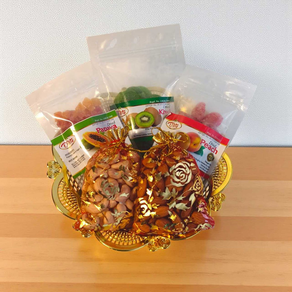 Festive Dry Nuts & Fruits Platter - Flowers to Nepal - FTN