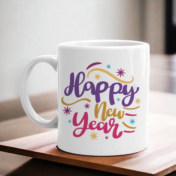 Festive Happy New Year Ceramic Mug - Flowers to Nepal - FTN