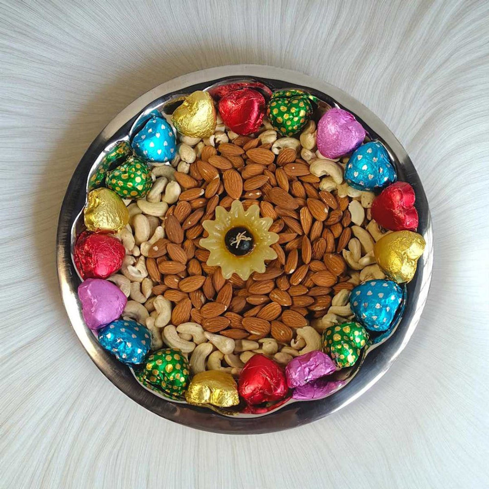 Festive Nuts & Sweets In Tray Hamper - Flowers to Nepal - FTN