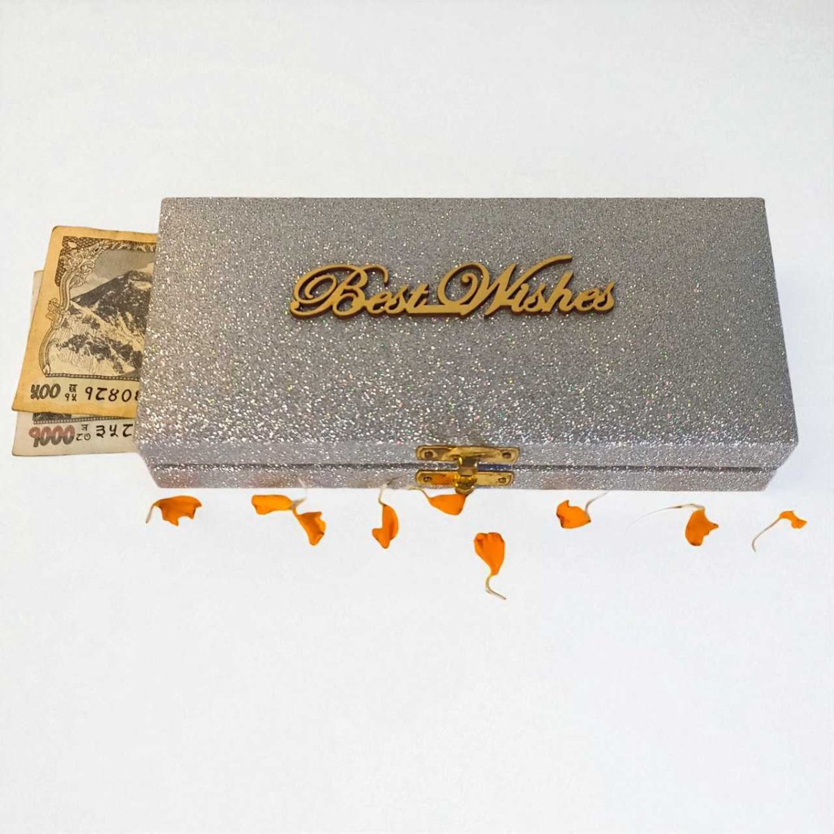 
                  
                    Festive Silver Sagun Box with Rs. 1,500 Cash - Flowers to Nepal - FTN
                  
                