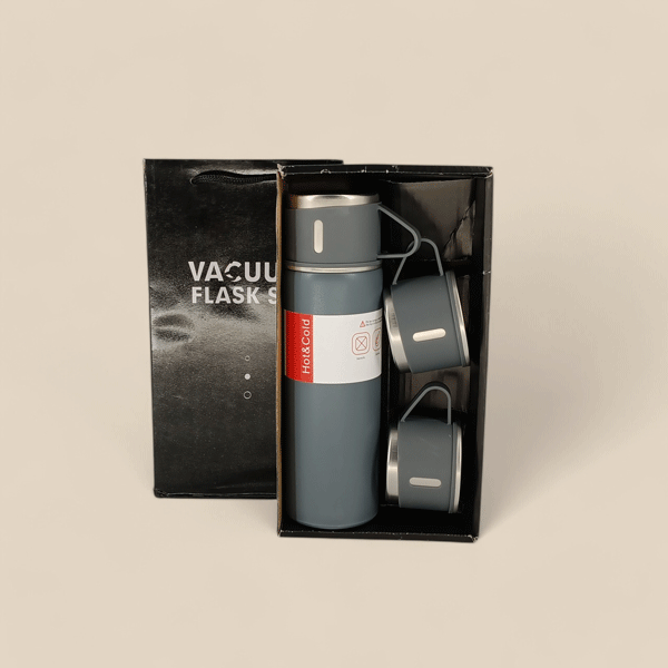 Stainless Steel Vacuum Flask 500ml with 3 Cups