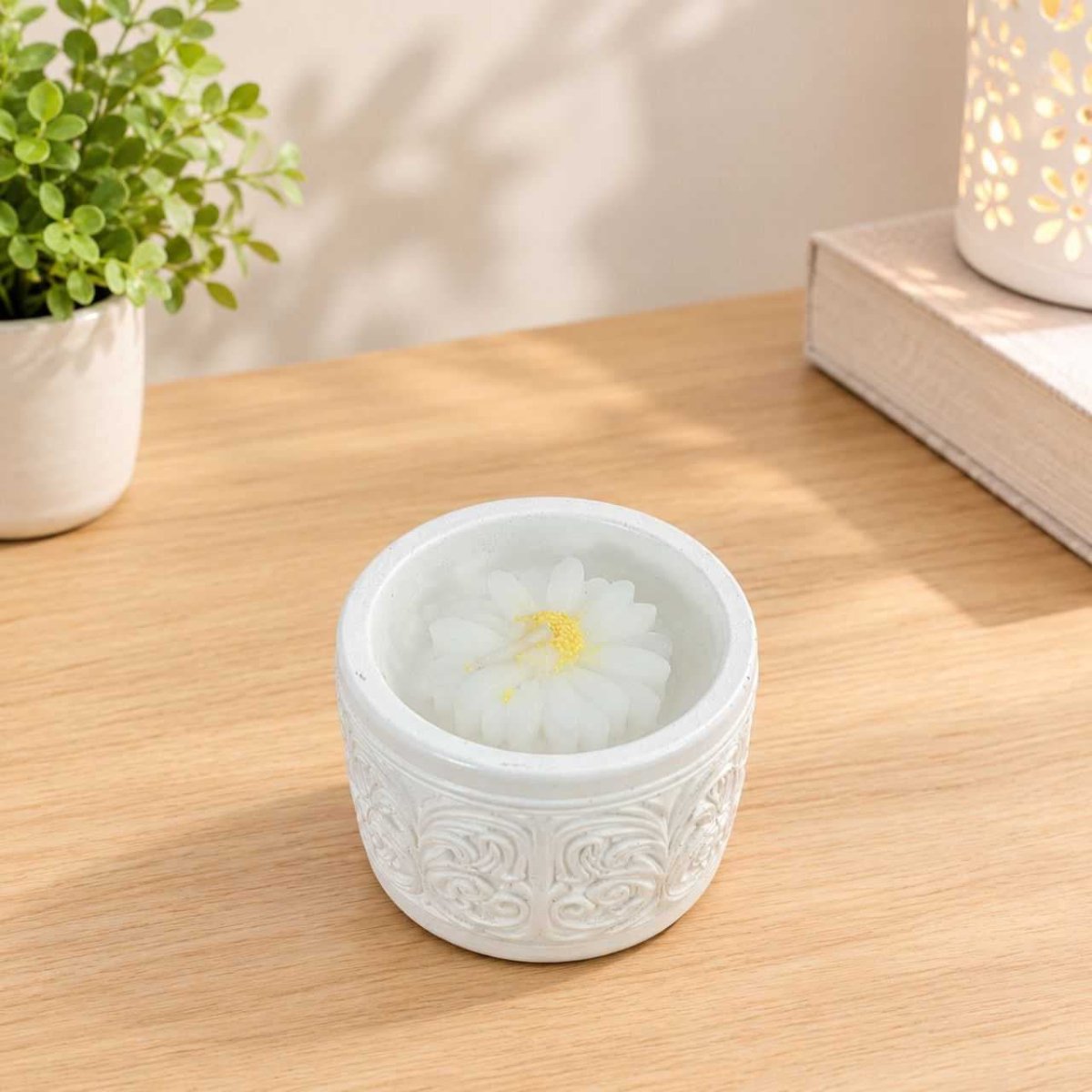 Floral Marble Design Candle - Flowers to Nepal - FTN