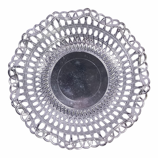 
                  
                    Floral - Patterned Silver - Coated Round Basket - Small - Flowers to Nepal - FTN
                  
                