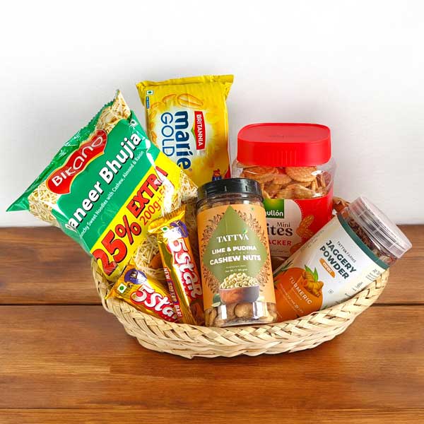 Food Delights Basket - Flowers to Nepal - FTN