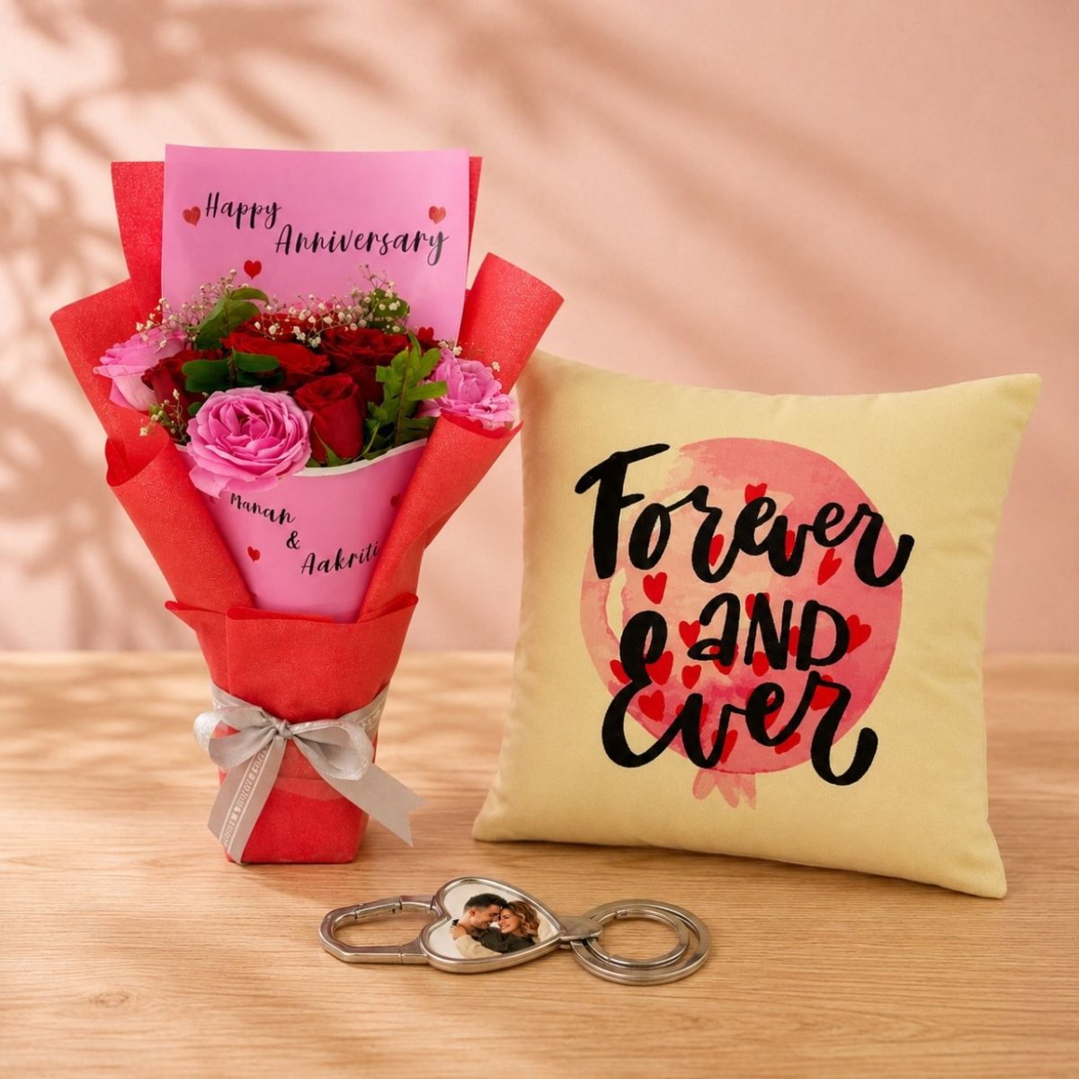 Forever & Ever Personalized Anniversary Gift Set - Flowers to Nepal - FTN