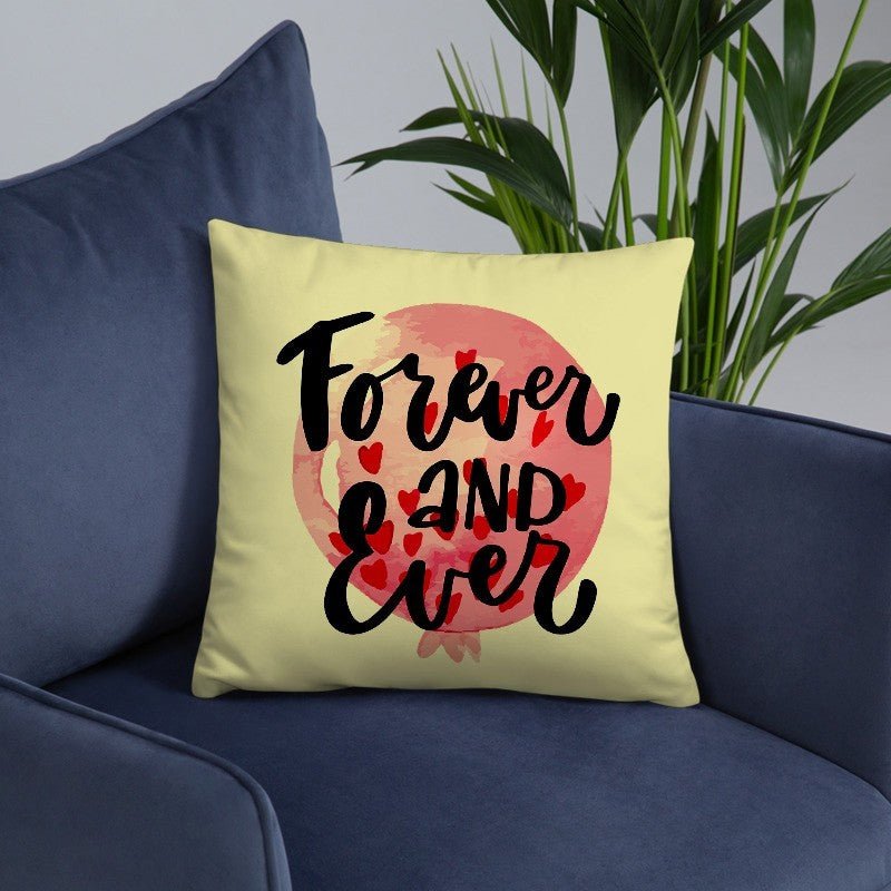 Forever & Ever Printed Cushion Gift (Yellow) - Flowers to Nepal - FTN