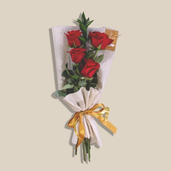 Four Roses Bouquet - Flowers to Nepal - FTN