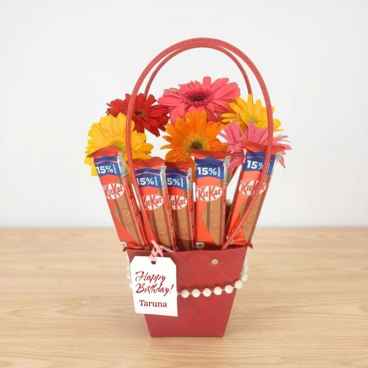 Fresh Flowers & Chocolate Delight Birthday Basket - Flowers to Nepal - FTN