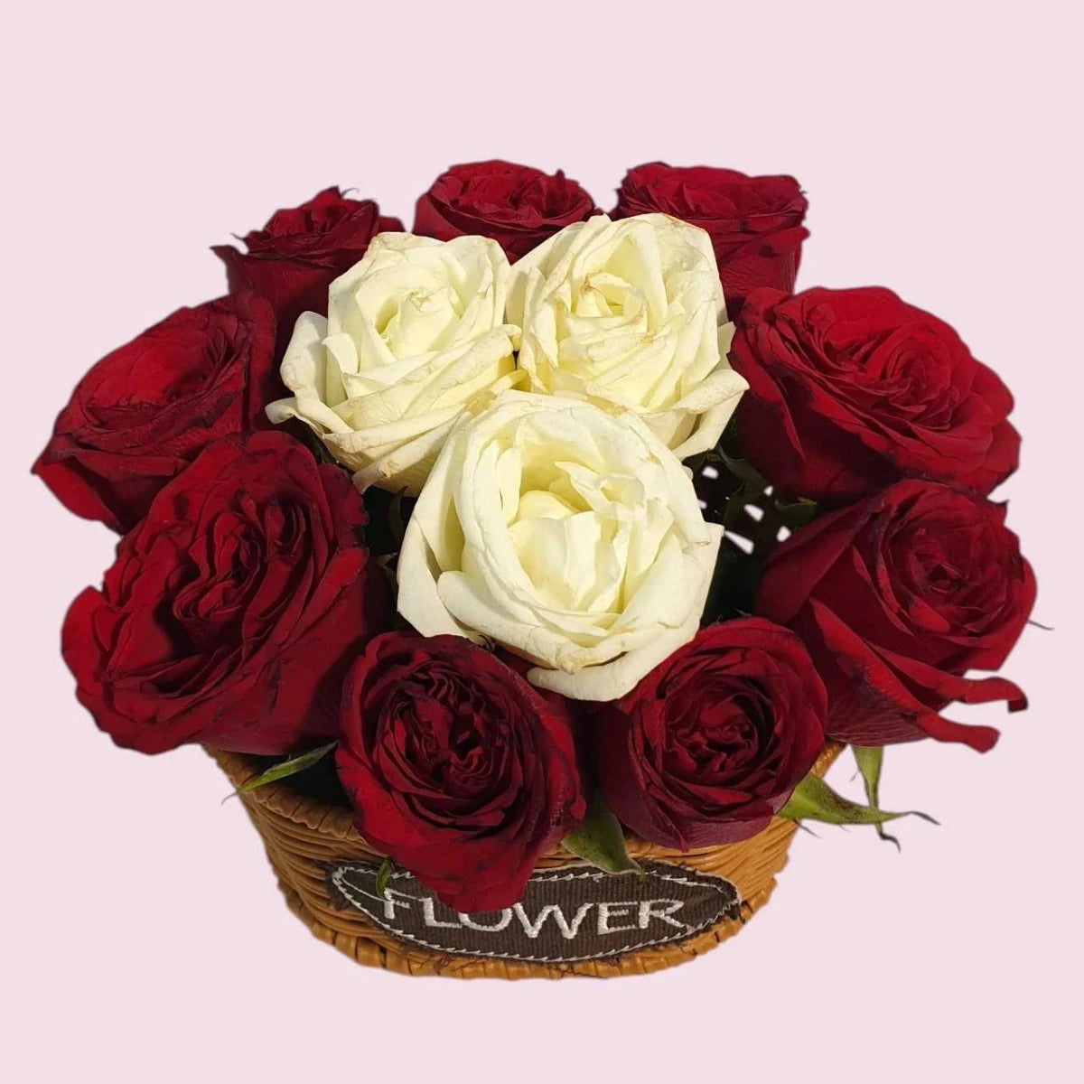 Fresh Mixed Roses Flower Basket Gift - Flowers to Nepal - FTN