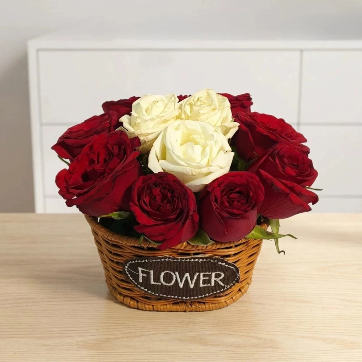 Fresh Mixed Roses Flower Basket Gift - Flowers to Nepal - FTN