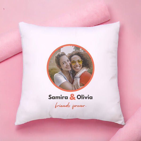 Friends Forever Personalized Photo Cushion - Flowers to Nepal - FTN