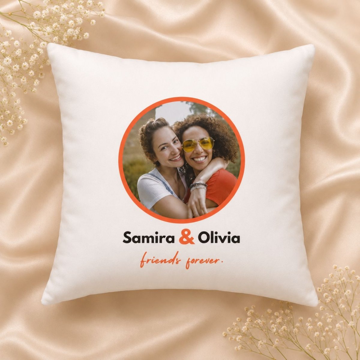 Friends Forever Personalized Photo Cushion - Flowers to Nepal - FTN