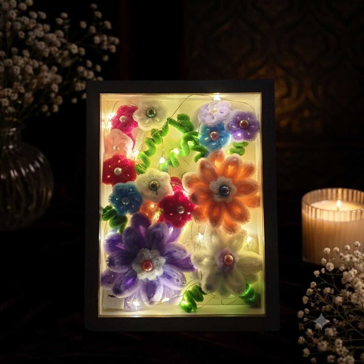 Fuzzy Flower LED Frame - Flowers to Nepal - FTN