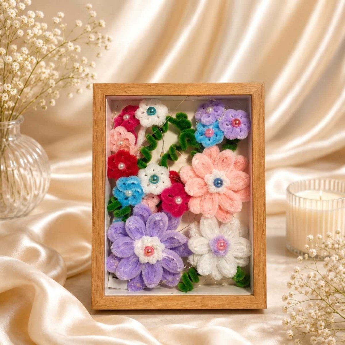 Fuzzy Flower LED Frame - Flowers to Nepal - FTN