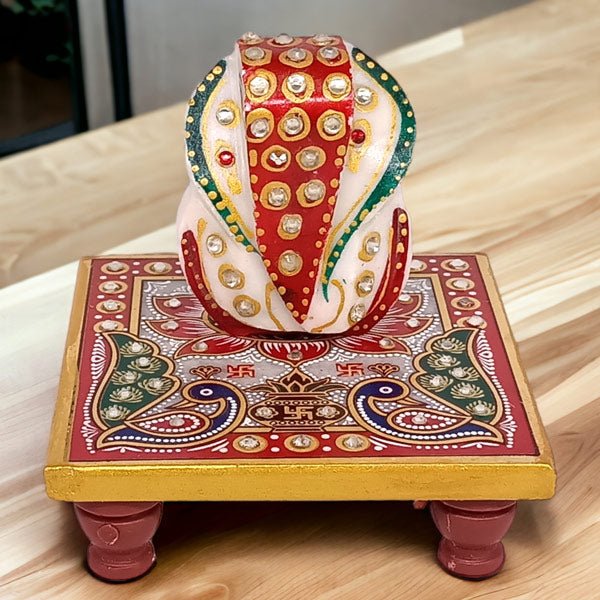 Ganesha Peacock Design Chowki Platform - Flowers to Nepal - FTN