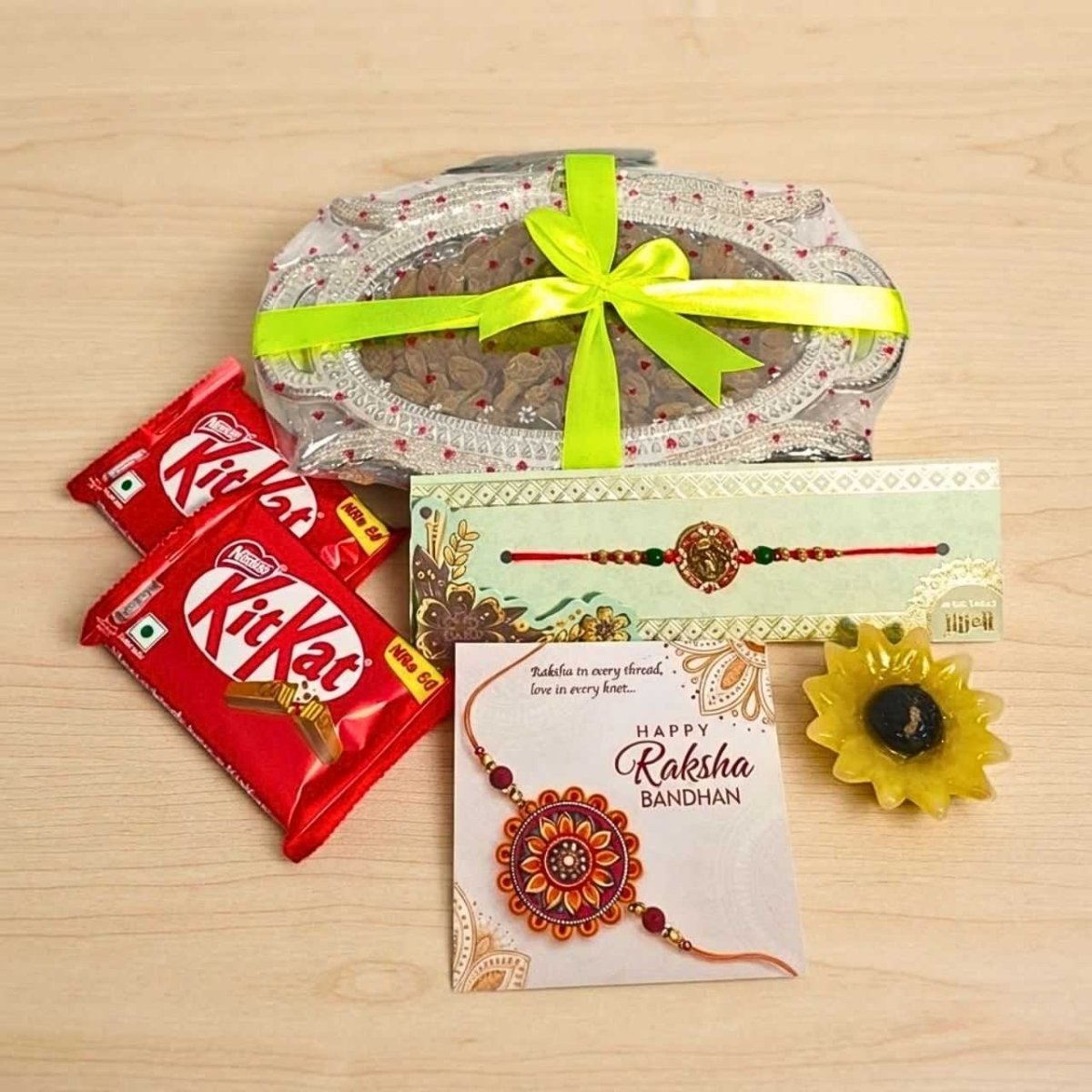 Ganpati Rakhi & Healthy Treats Gift Set - Flowers to Nepal - FTN