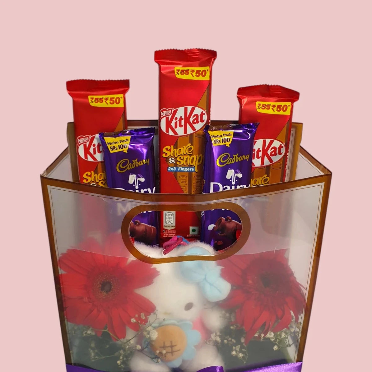 Gerbera, Chocolate & Hello Kitty Birthday Gift Set - Flowers to Nepal - FTN