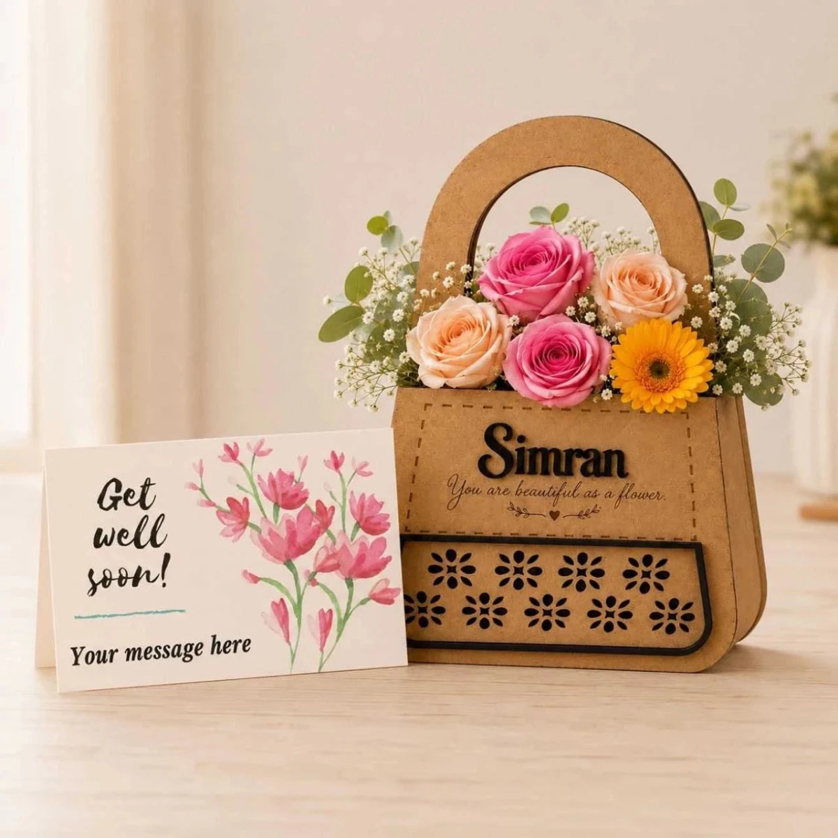 Get Well Soon Personalized Flower Gift Set - Flowers to Nepal - FTN