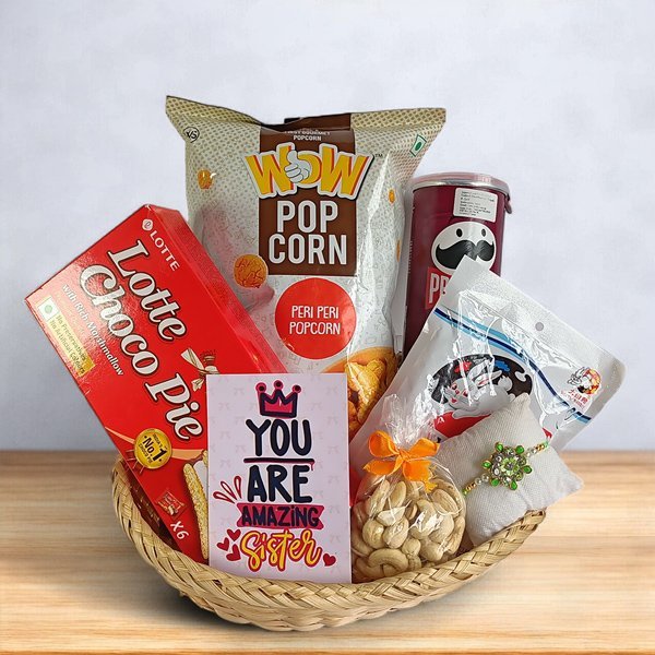 Gift Set for Sister: Snacks with Choco Pie and Nuts - Flowers to Nepal - FTN