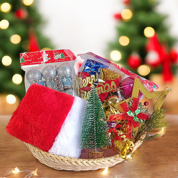 Christmas Decoration Gift Basket