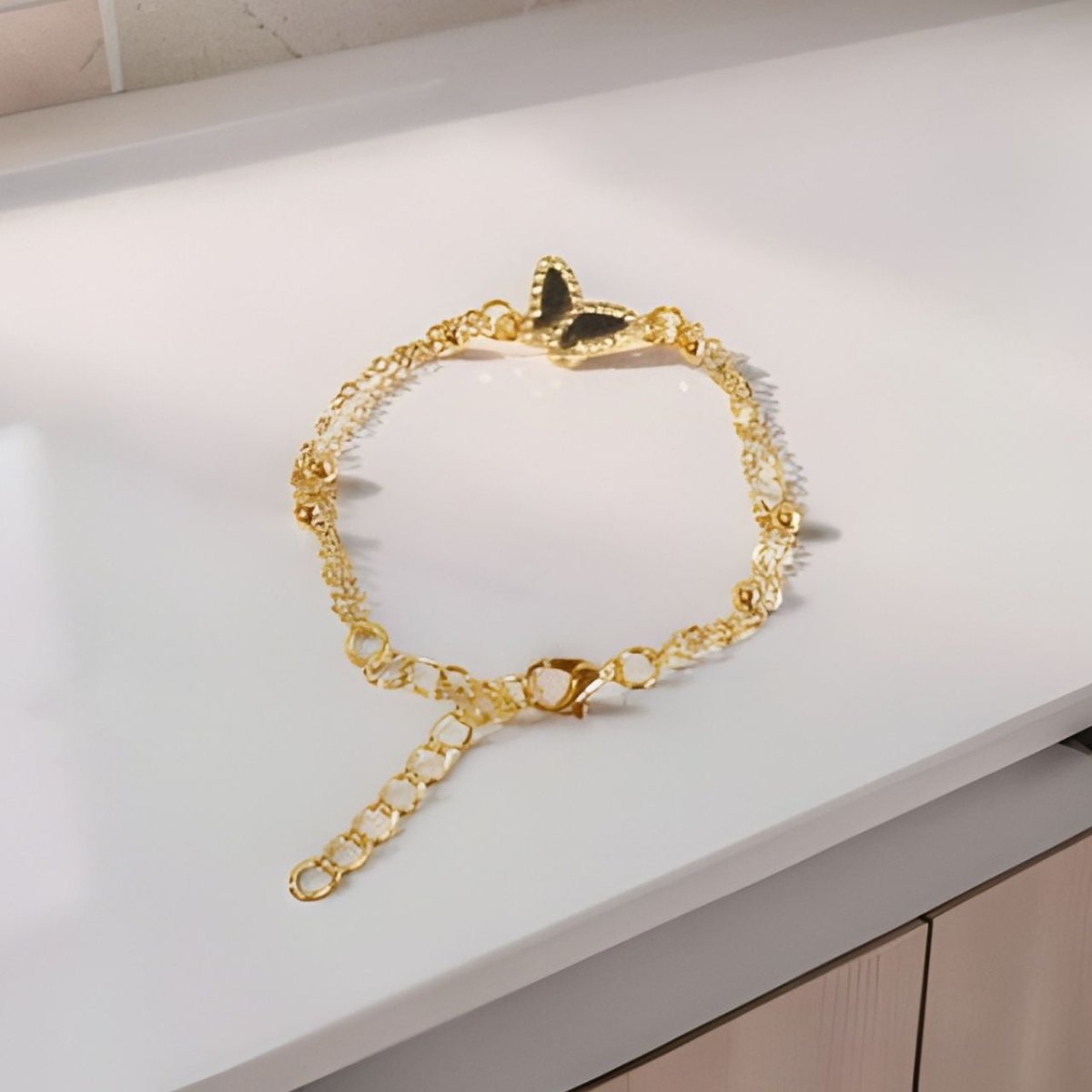 Golden Butterfly Charm Bracelet – Color May Vary - Flowers to Nepal - FTN