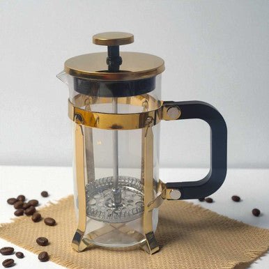 Golden Stainless Steel French Press Pot - Flowers to Nepal - FTN