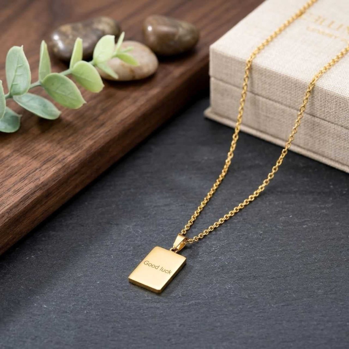 Good Luck Engraved Gold Necklace - Flowers to Nepal - FTN