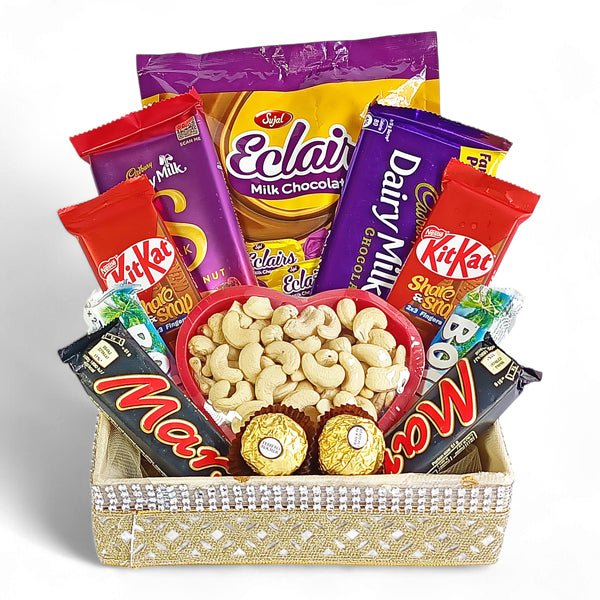 Gourmet Chocolates and Cashew Hamper - Flowers to Nepal - FTN