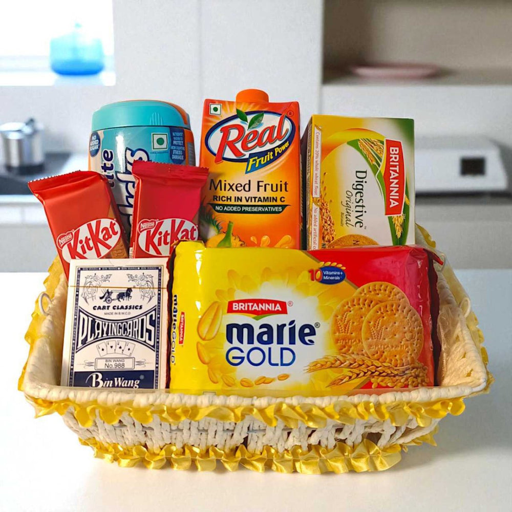 Gourmet Delight Basket with Playing Cards - Flowers to Nepal - FTN