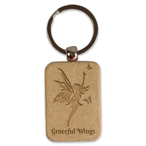 Graceful Angel Keyring with Custom Name Engraving - Flowers to Nepal - FTN