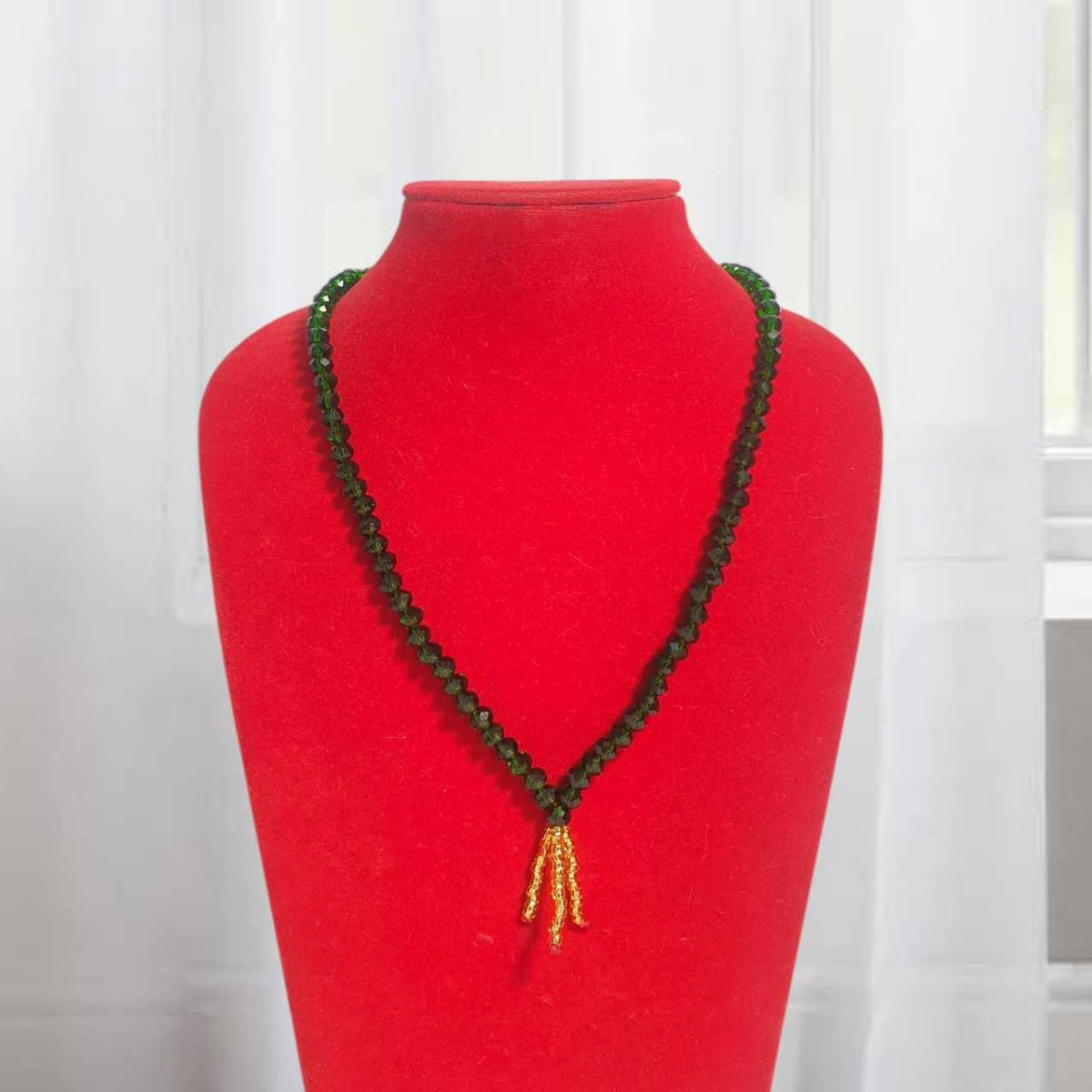 Green Crystal Pote Necklace - Flowers to Nepal - FTN