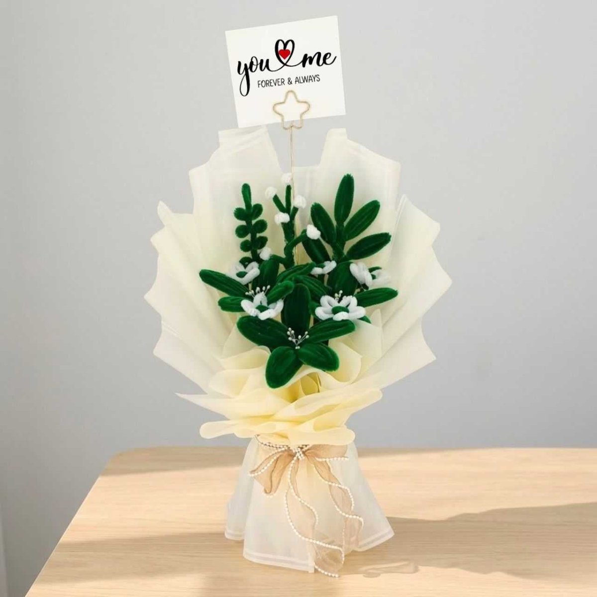 Green Fuzzy Lily Bouquet - Flowers to Nepal - FTN