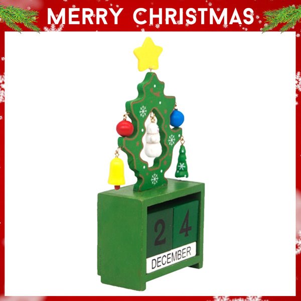 Green Wooden Table Calendar For Christmas - Flowers to Nepal - FTN