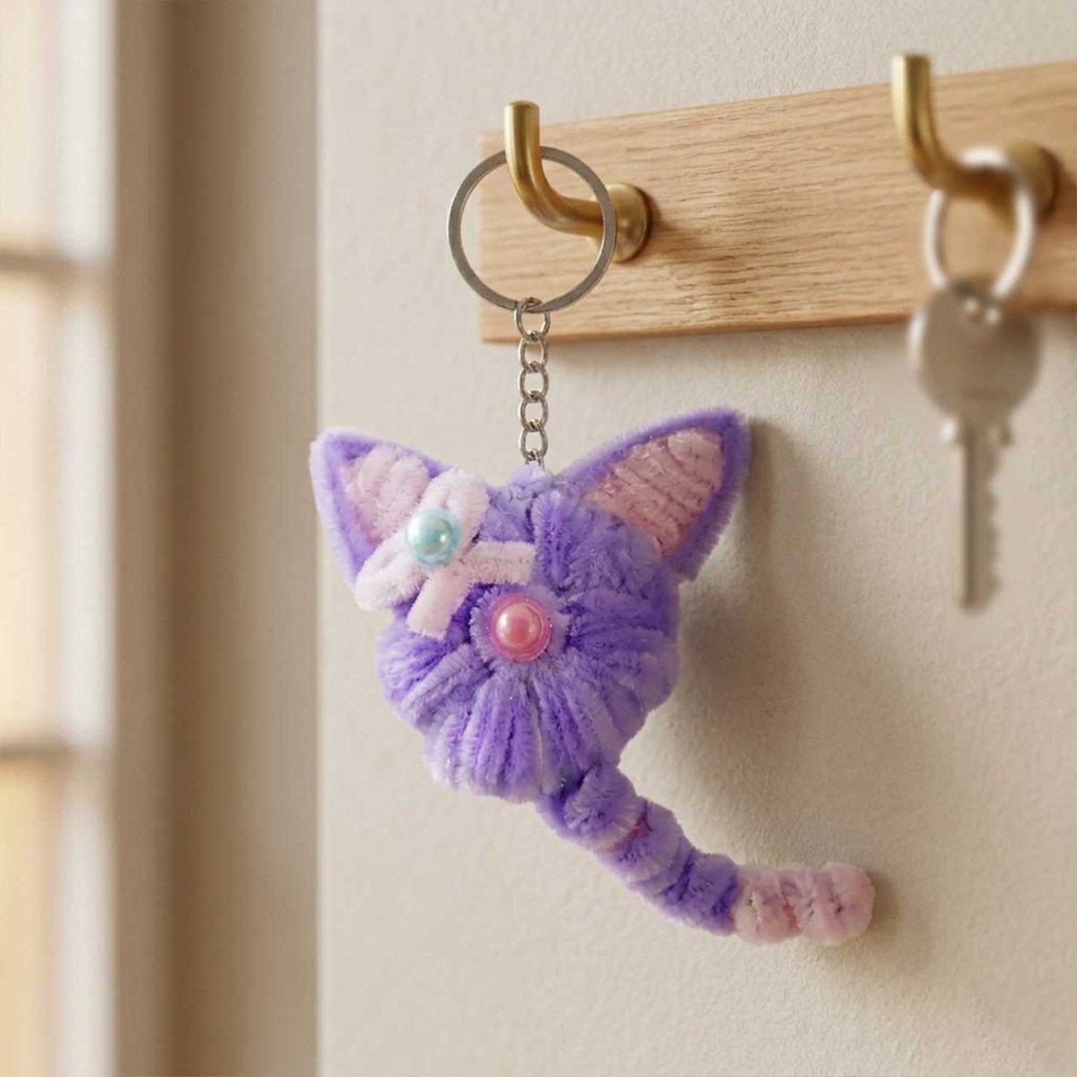 Handcrafted Cute Cat Keychain - Flowers to Nepal - FTN